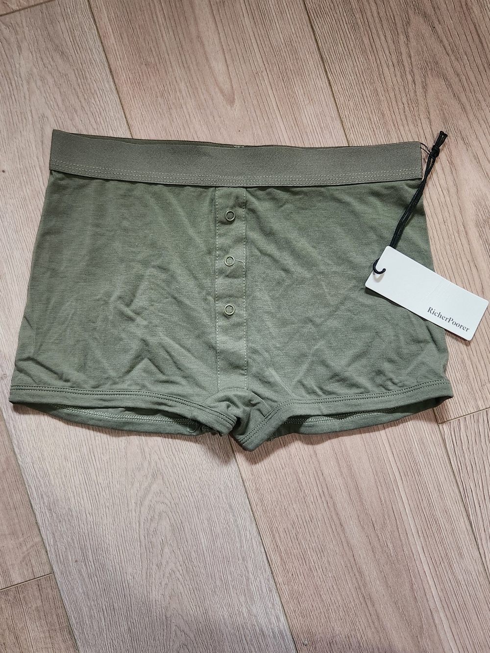 Richer Poorer High-Waist Ribbed Bike Shorts in Olive Green - Picture 3 of 7